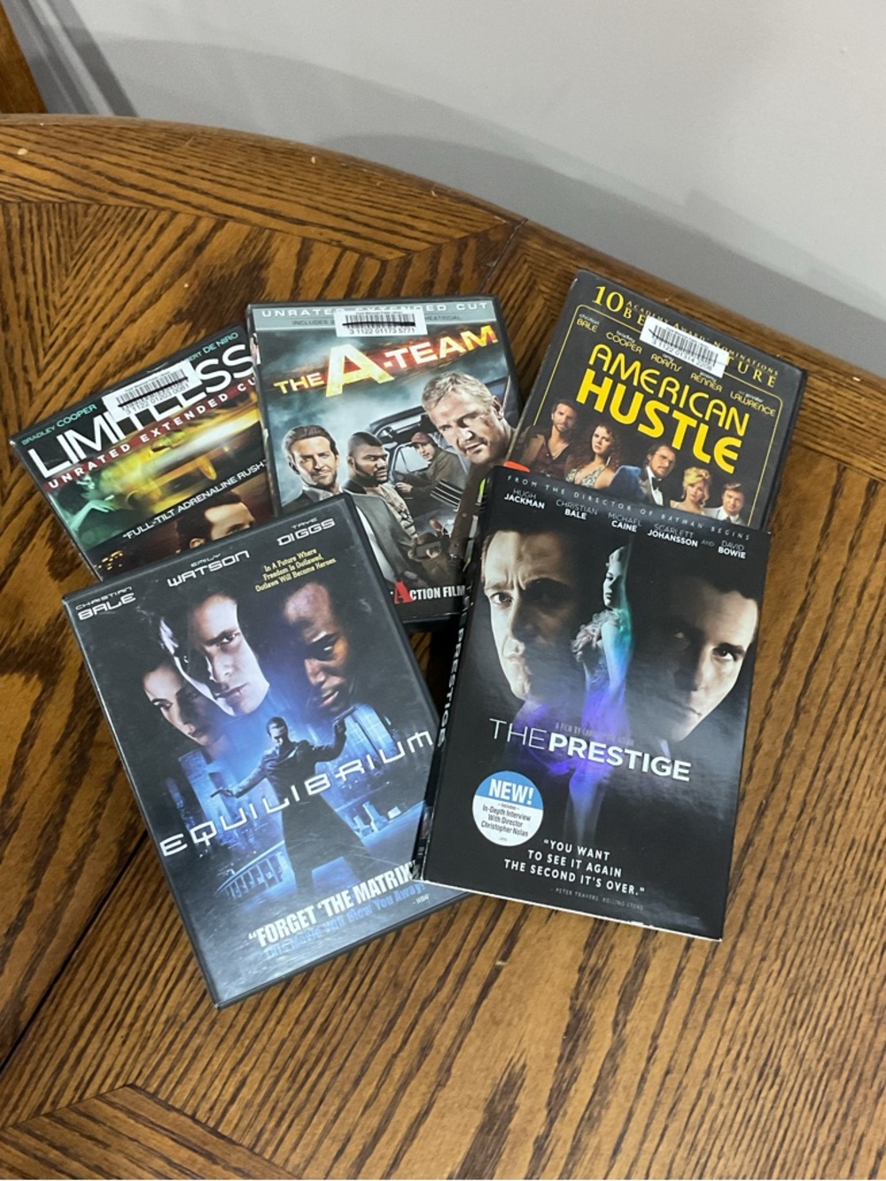 Prestige Equilibrium ATeam American Hustle Limitless ChristianBale BradleyCooper
